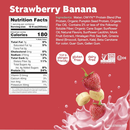 OWYN Only What You Need 20g Protein Shake Variety Pack, Dairy Free, 12 Ct
