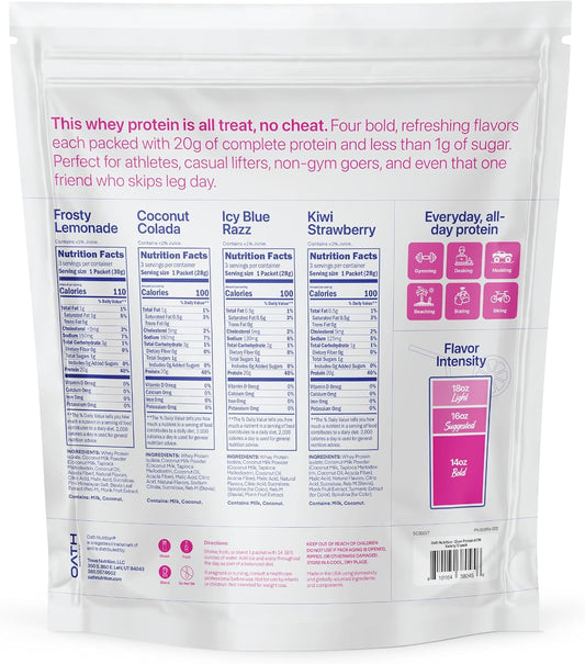 Oath Nutrition Clear Whey Isolate Protein Powder Variety Pack, 12 Pack